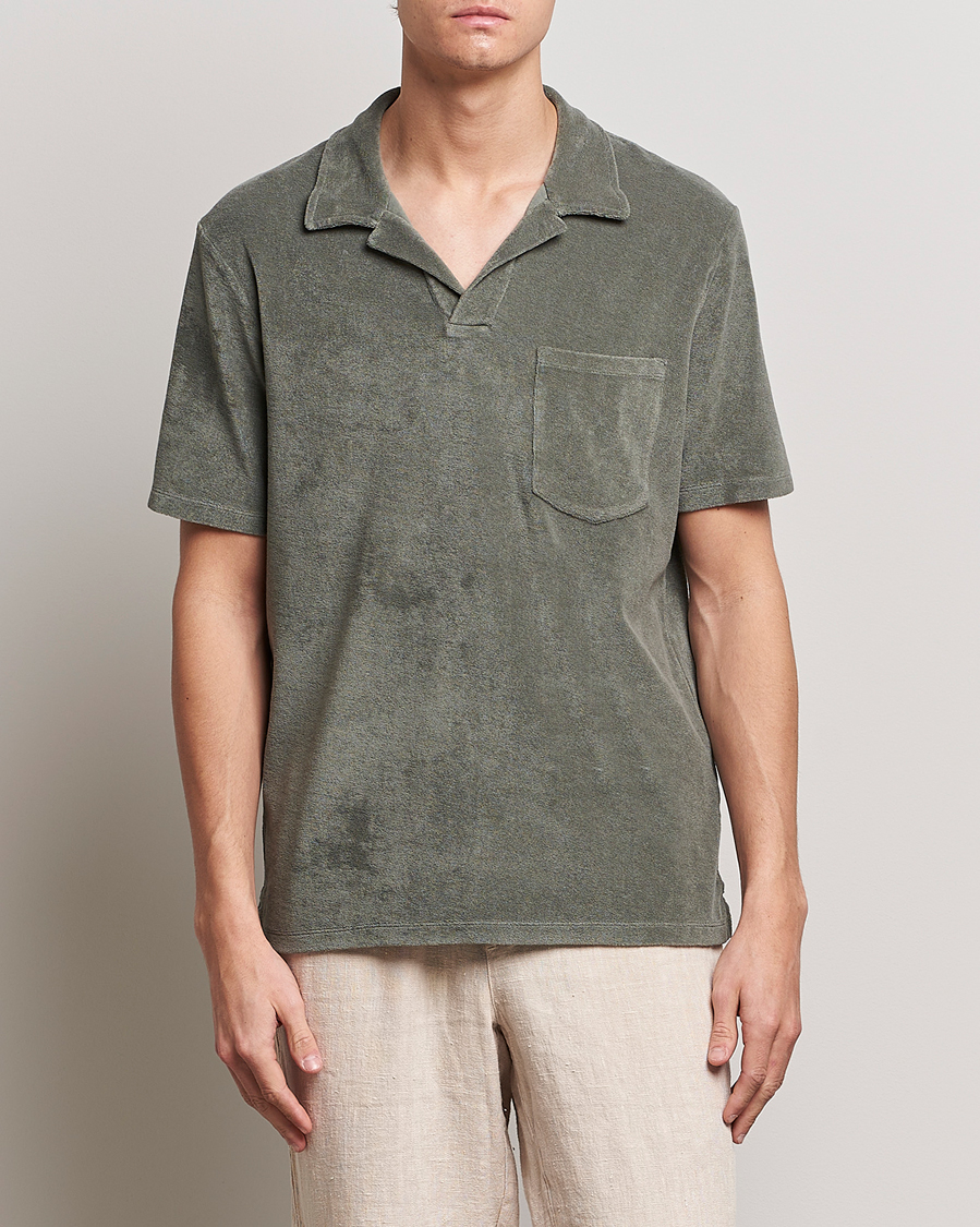 Uomini | Polo | A Day's March | Terry Polo Dusty Green
