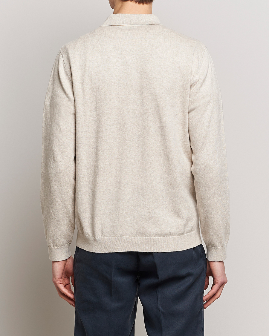 Uomini | Polo | A Day's March | Manol Cotton Linen Polo Sand Melange