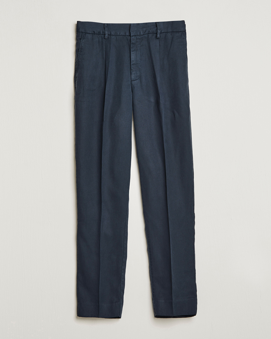 Uomini | Pantaloni | A Day's March | Smart Trouser Tencel Navy