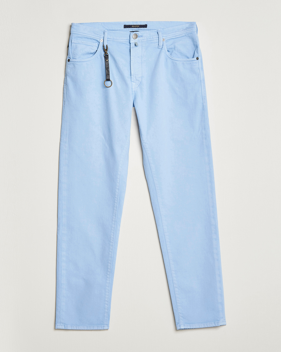 Uomini | Pantaloni | Incotex | Cotton Stretch 5-Pocket Pants Light Blue