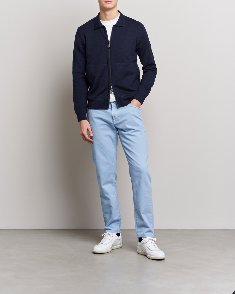Uomini | Pantaloni | Incotex | Cotton Stretch 5-Pocket Pants Light Blue