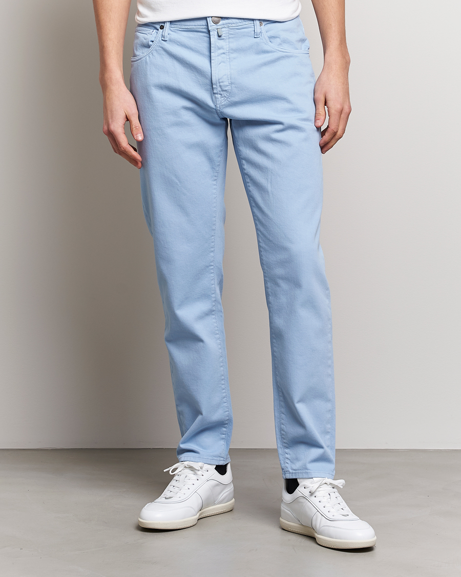 Uomini | Pantaloni | Incotex | Cotton Stretch 5-Pocket Pants Light Blue