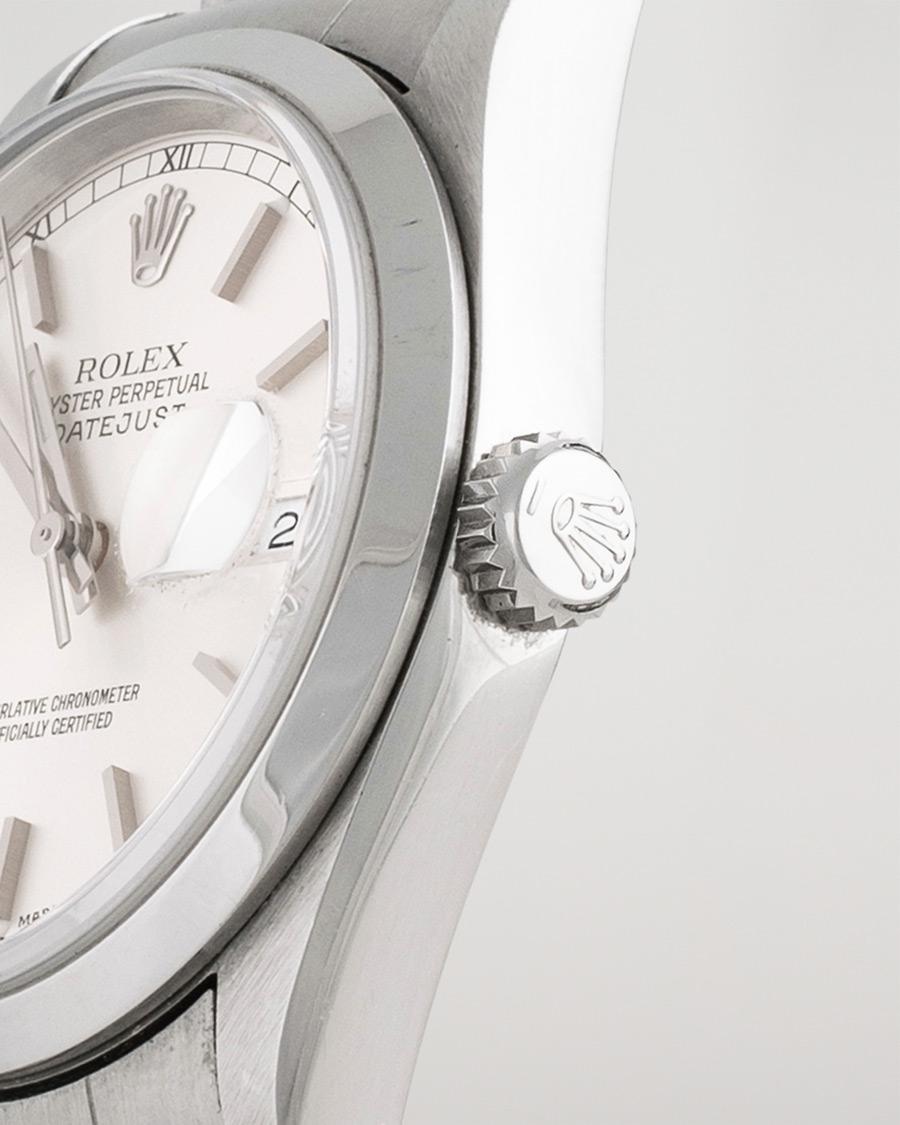 Uomini | Rolex Pre-Owned Datejust 16200 Oyster Perpetual Steel Silver | Rolex Pre-Owned | Datejust 16200 Oyster Perpetual Steel Silver