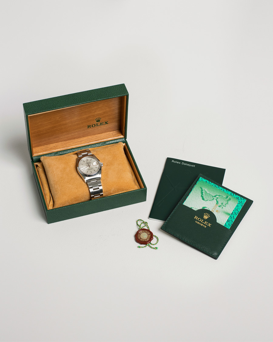 Uomini | Rolex Pre-Owned Datejust 16200 Oyster Perpetual Steel Silver | Rolex Pre-Owned | Datejust 16200 Oyster Perpetual Steel Silver