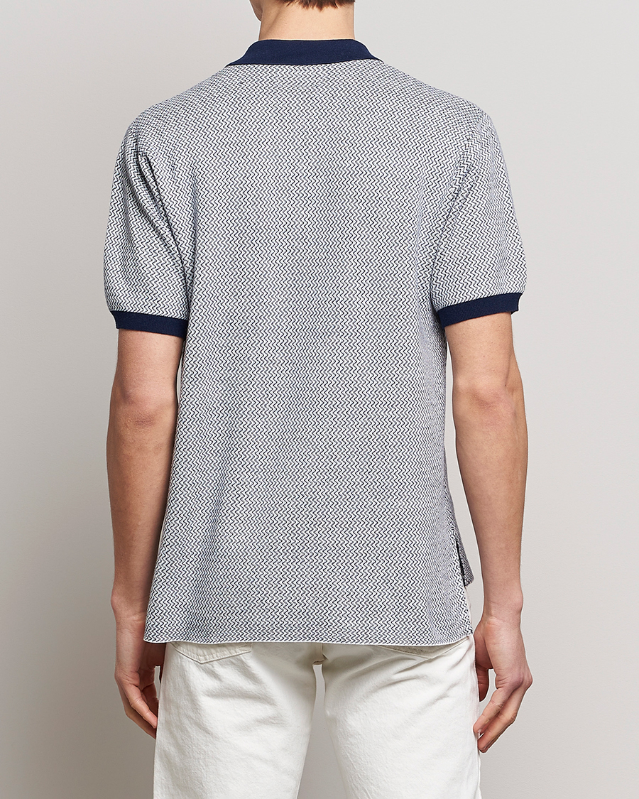 Uomini | Polo | BEAMS PLUS | Two-Tone Jacquard Polo Navy