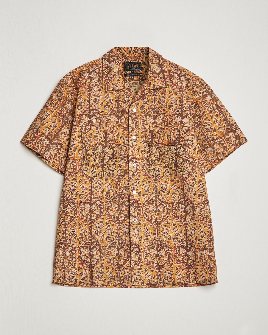 Uomini | Camicie | BEAMS PLUS | Block Print Camp Shirt Brown