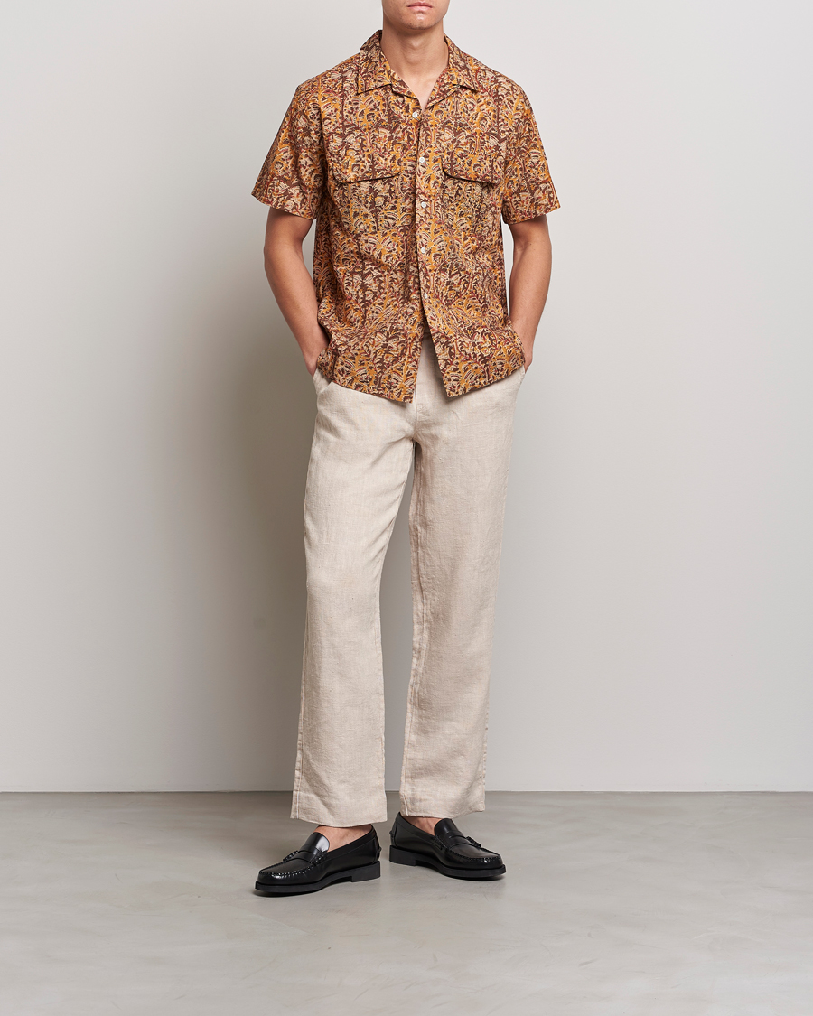 Uomini | Camicie | BEAMS PLUS | Block Print Camp Shirt Brown