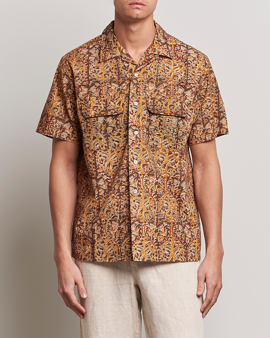 Uomini | Camicie | BEAMS PLUS | Block Print Camp Shirt Brown