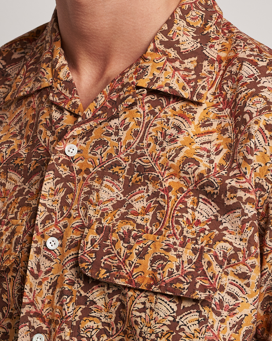 Uomini | Camicie | BEAMS PLUS | Block Print Camp Shirt Brown