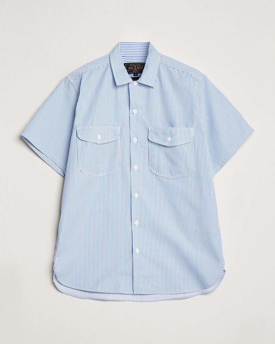 Uomini | Camicie | BEAMS PLUS | Short Sleeve Work Shirt Light Blue