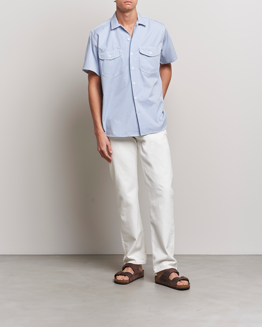 Uomini | Camicie | BEAMS PLUS | Short Sleeve Work Shirt Light Blue