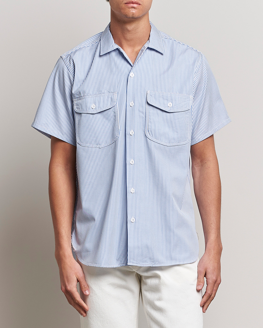 Uomini | Camicie | BEAMS PLUS | Short Sleeve Work Shirt Light Blue