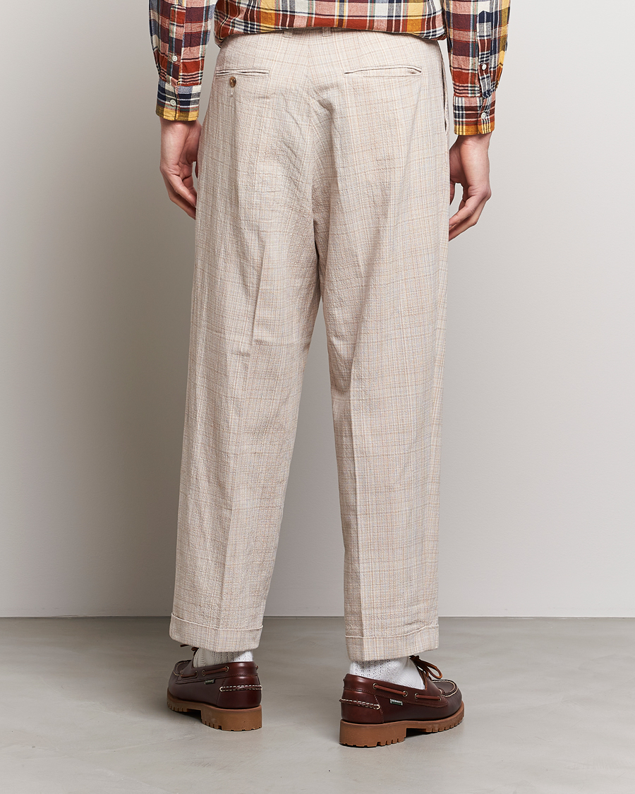 Uomini | Pantaloni | BEAMS PLUS | Cotton/Linen Comfort Trousers Natural