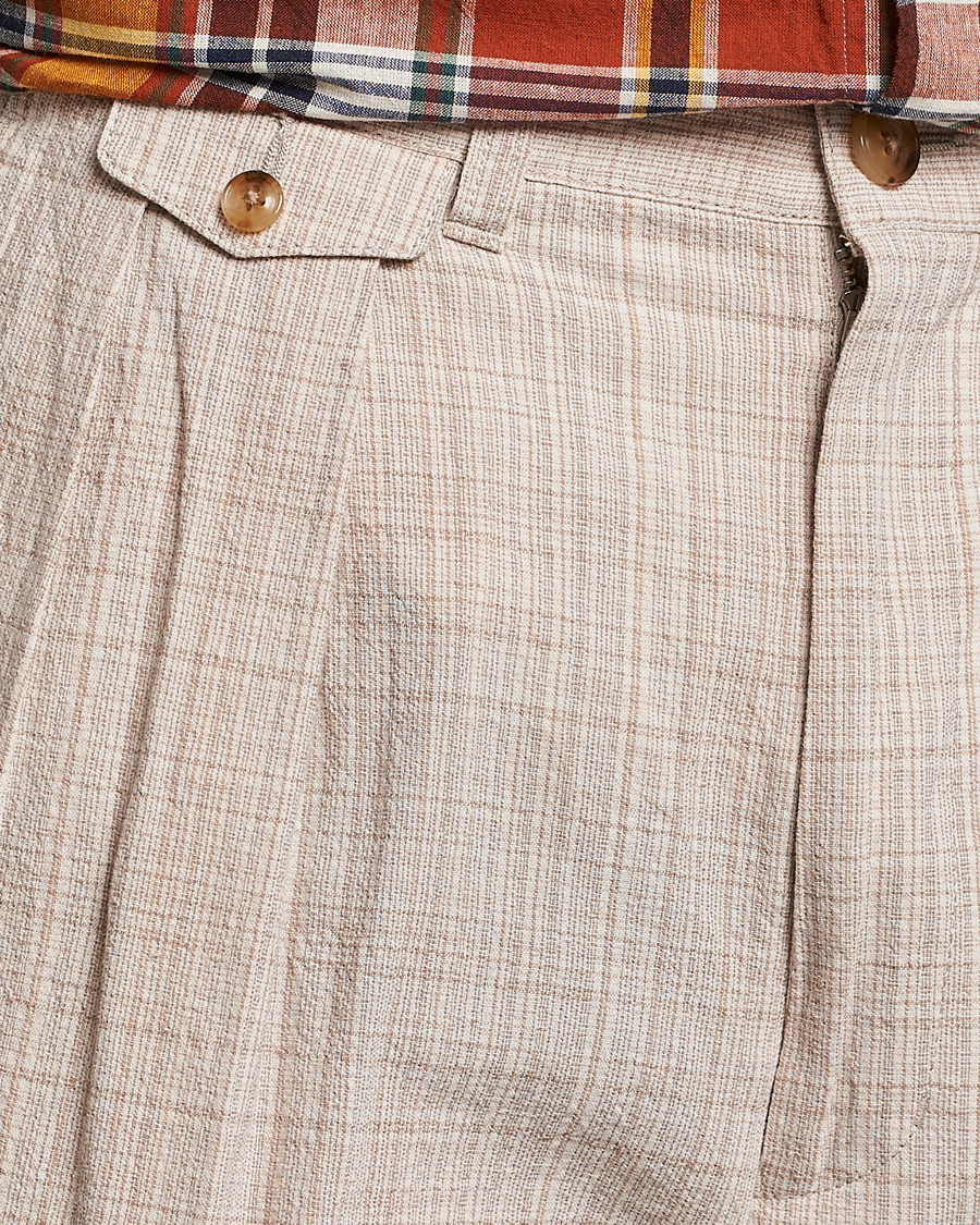 Uomini | Pantaloni | BEAMS PLUS | Cotton/Linen Comfort Trousers Natural
