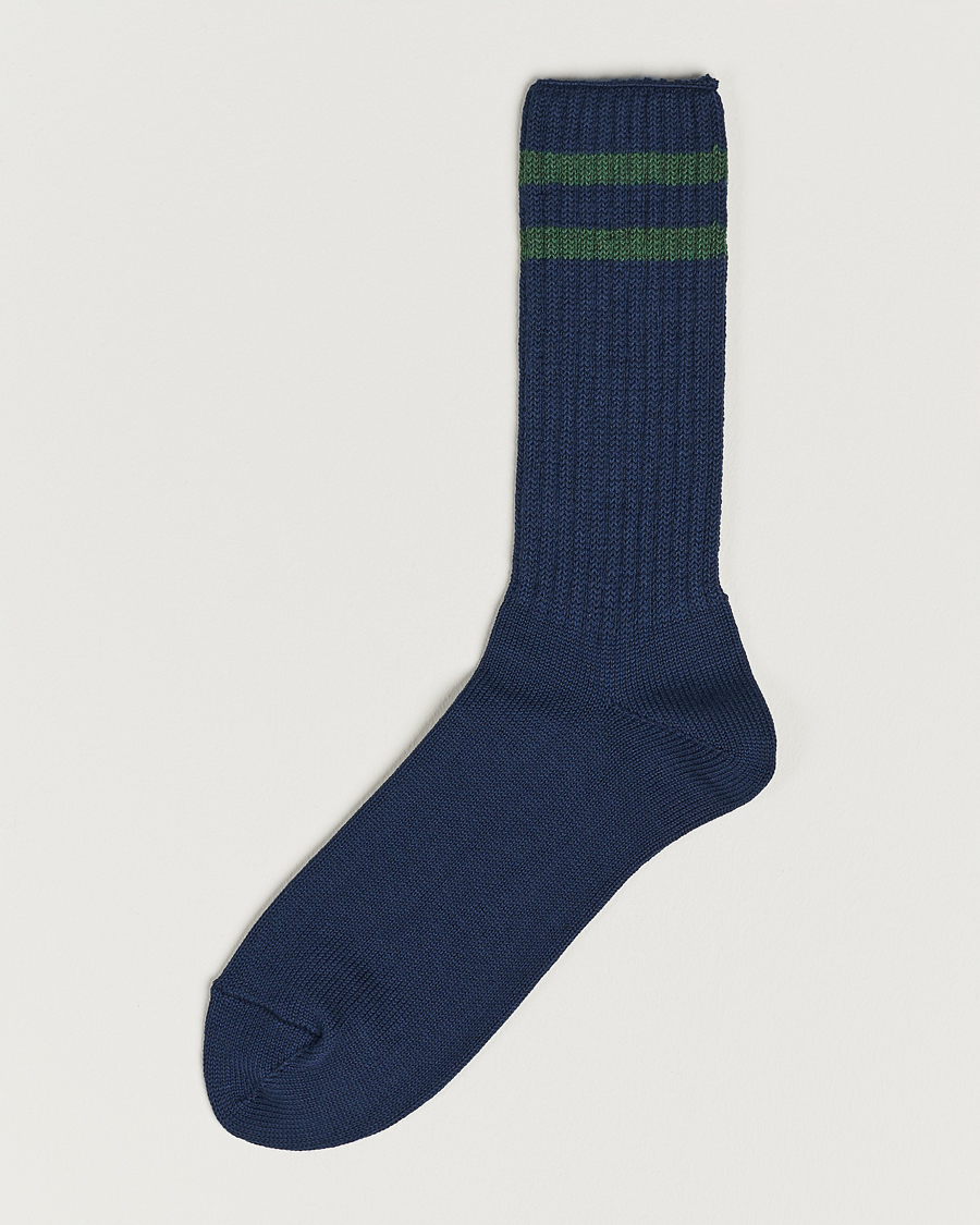 Uomini | Biancheria intima | BEAMS PLUS | Schoolboy Socks Navy/Green