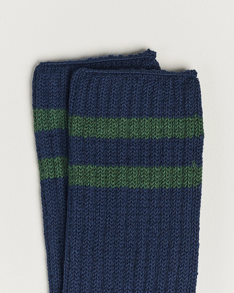 Uomini | Biancheria intima | BEAMS PLUS | Schoolboy Socks Navy/Green