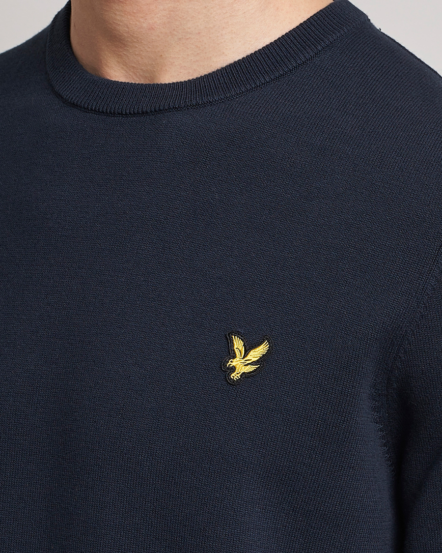 Uomini | Maglieria | Lyle & Scott | Crew Neck Cotton Sweater Dark Navy