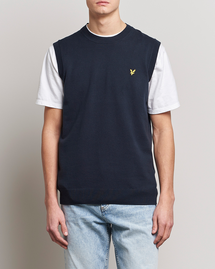 Uomini | Maglieria | Lyle & Scott | Cotton Vest Dark Navy