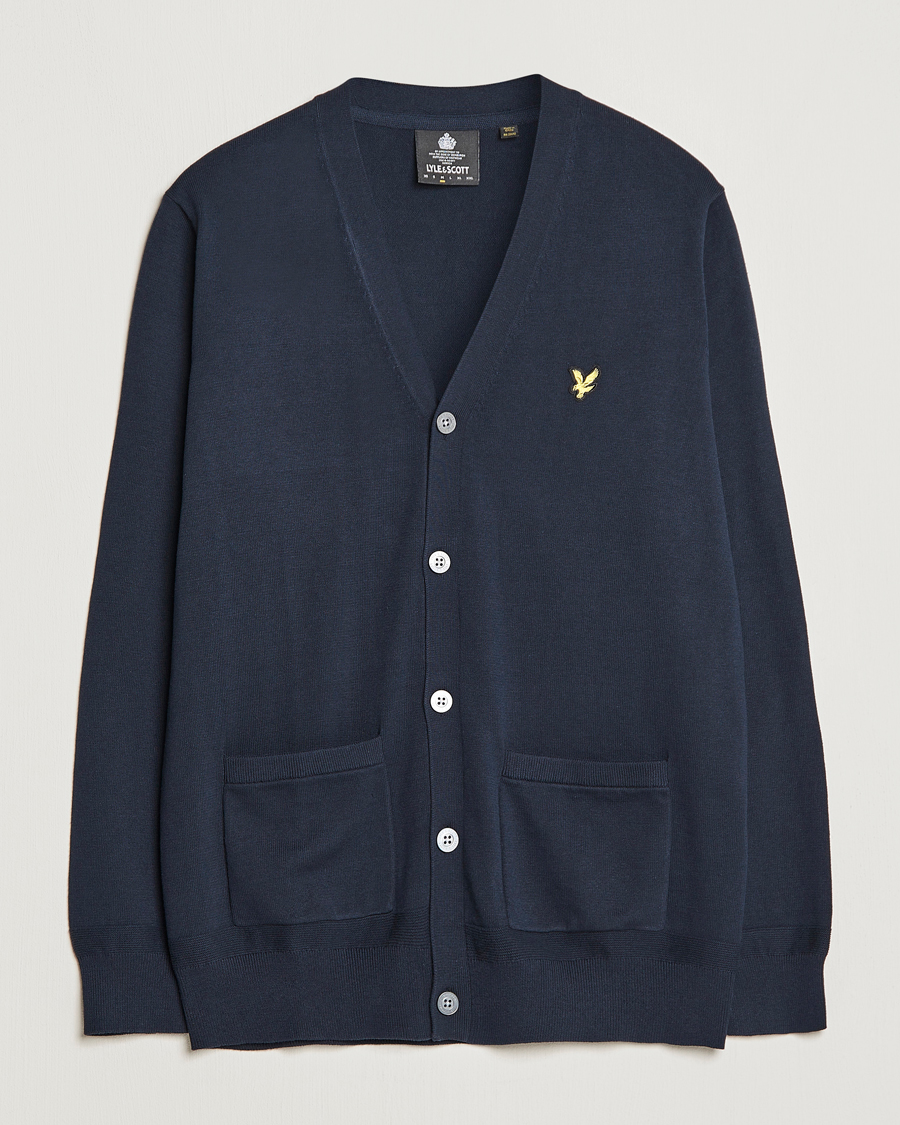 Uomini | Maglieria | Lyle & Scott | Cotton Cardigan Dark Navy