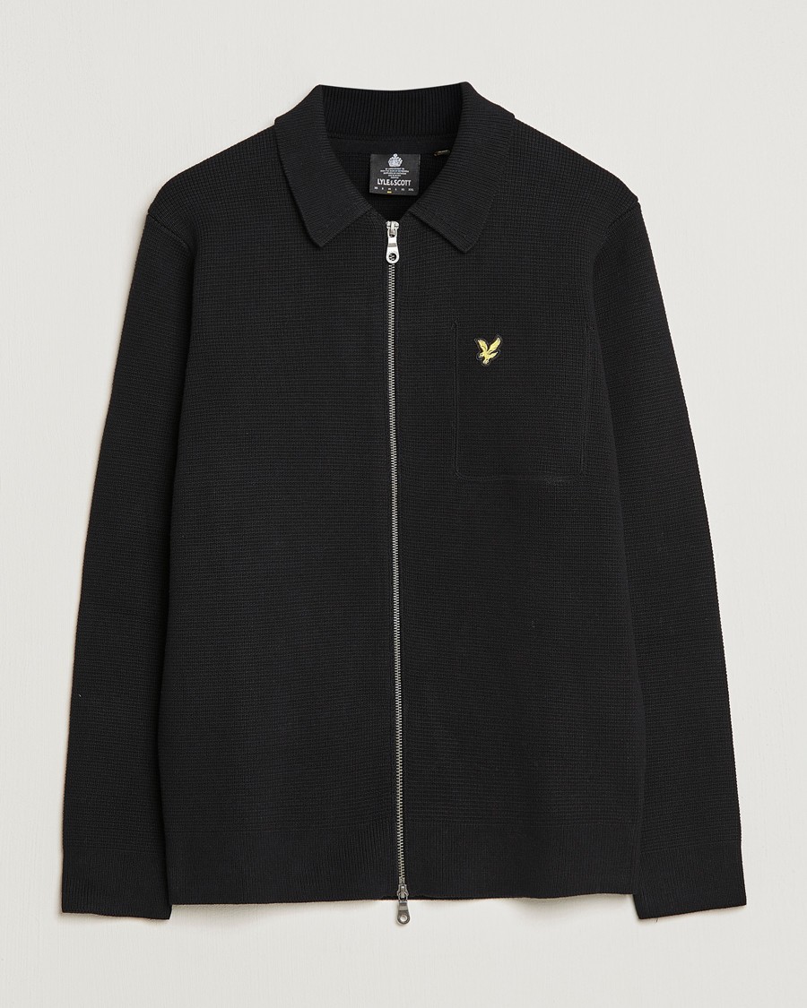 Uomini | Maglieria | Lyle & Scott | Milano Full Zip Sweater Black