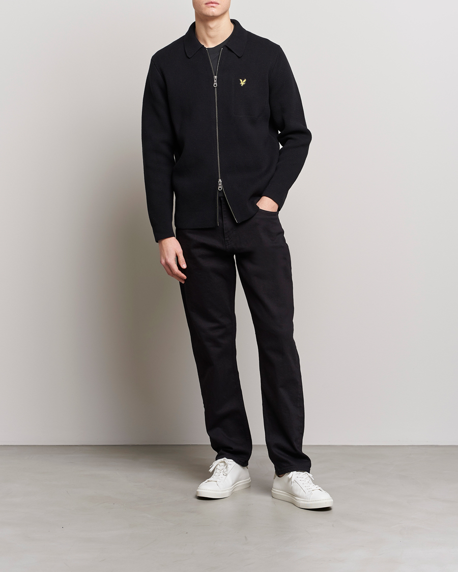 Uomini | Maglieria | Lyle & Scott | Milano Full Zip Sweater Black