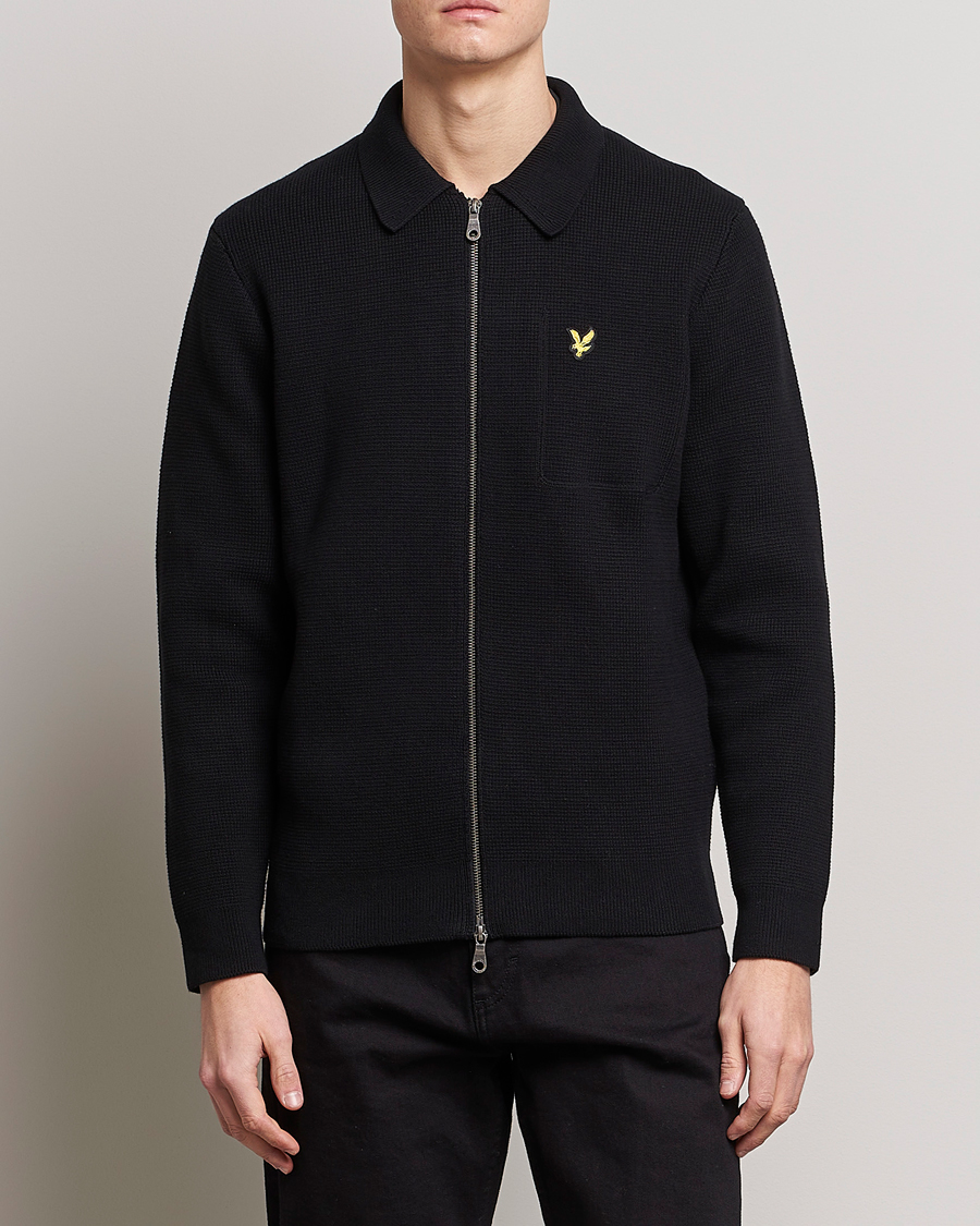 Uomini | Maglieria | Lyle & Scott | Milano Full Zip Sweater Black