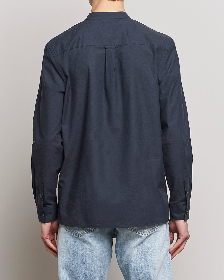 Uomini | Camicie | Lyle & Scott | Marl Grandad Shirt Dark Navy