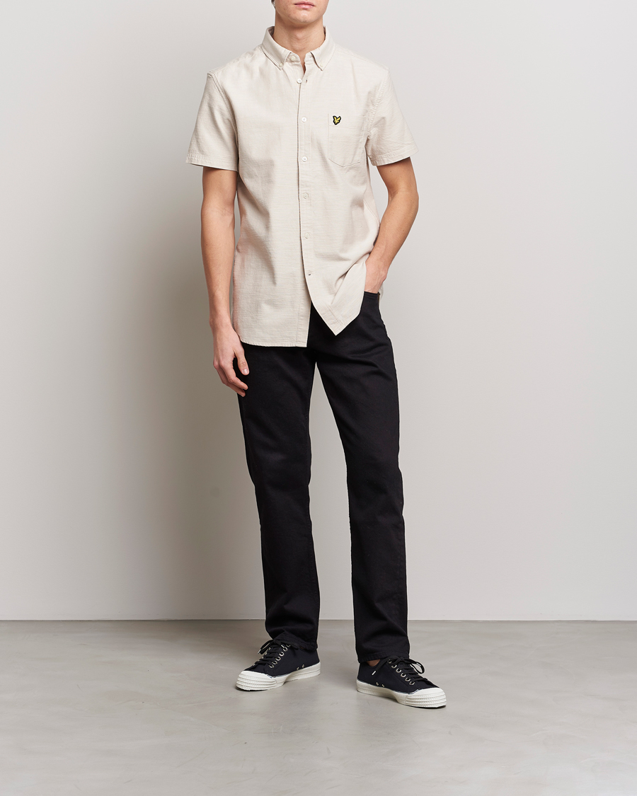 Uomini | Camicie | Lyle & Scott | Cotton Slub Short Sleeve Shirt Cove