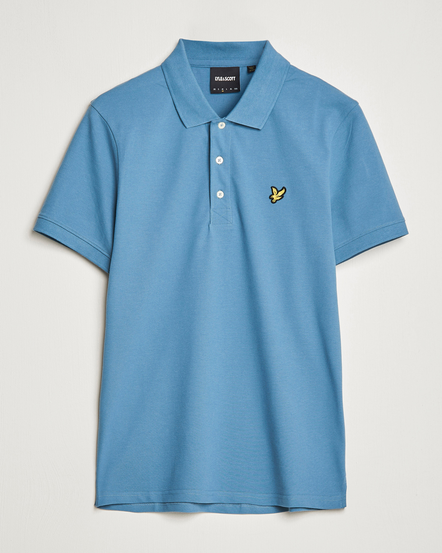 Uomini | Polo | Lyle & Scott | Plain Pique Polo Skipton Blue