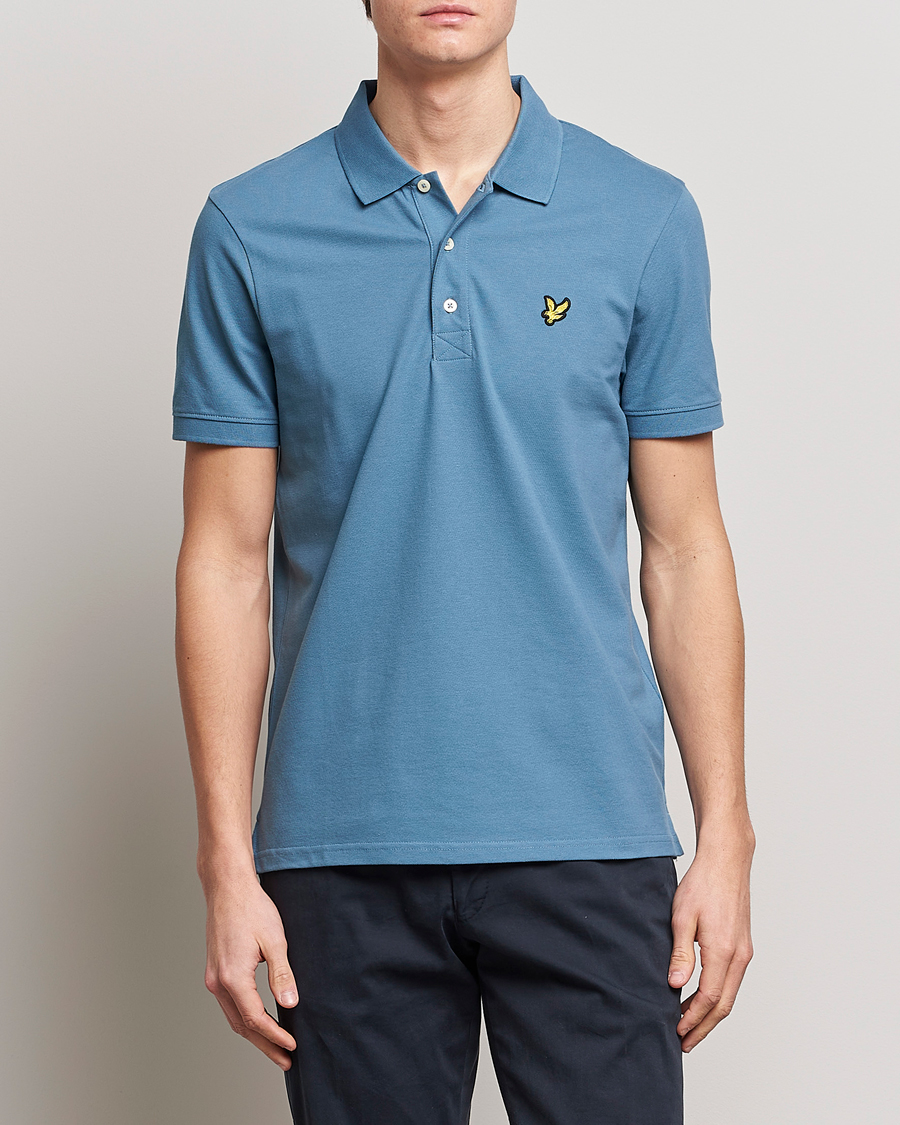 Uomini | Polo | Lyle & Scott | Plain Pique Polo Skipton Blue