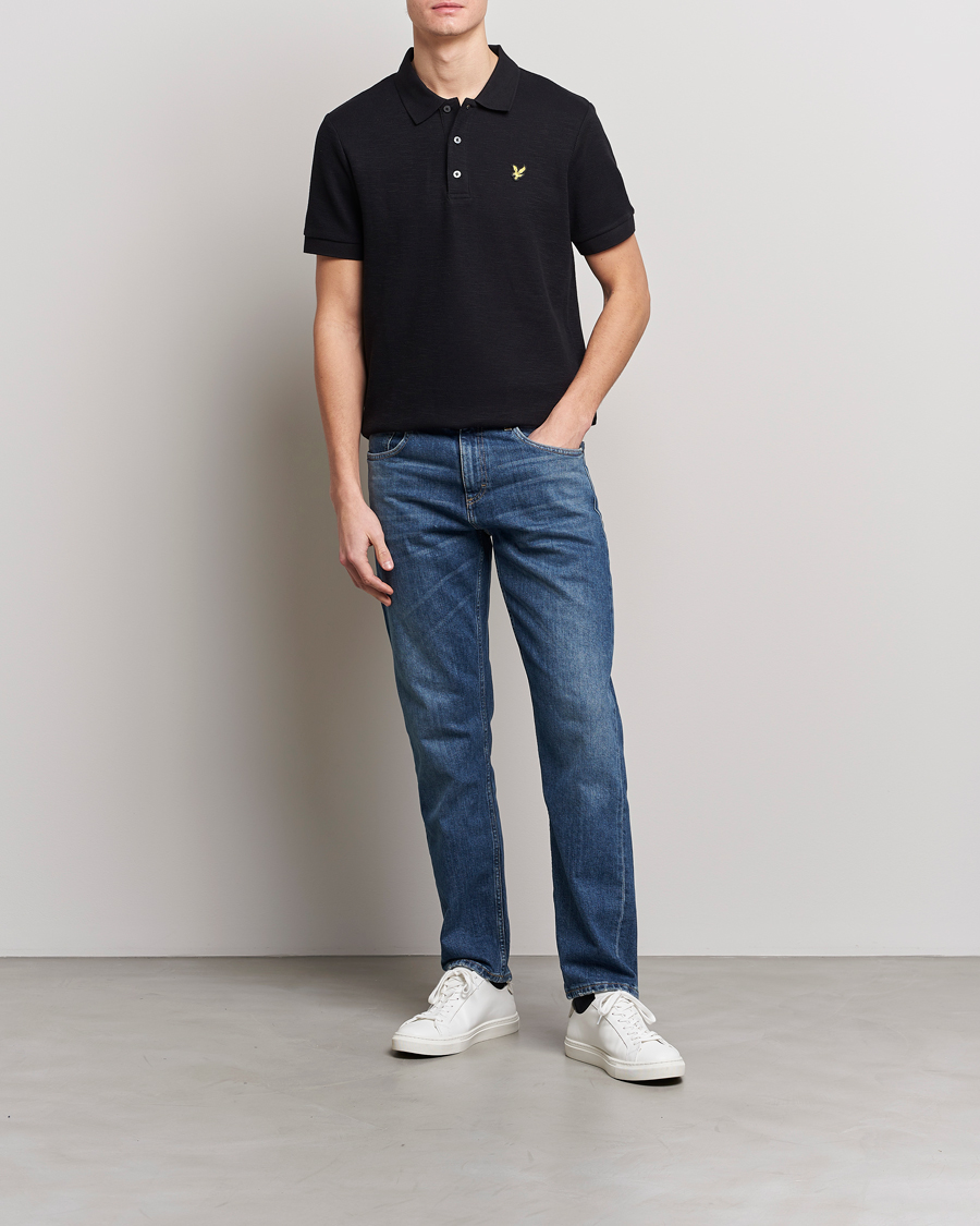 Uomini | Polo | Lyle & Scott | Cuffed Pique Polo Jet Black