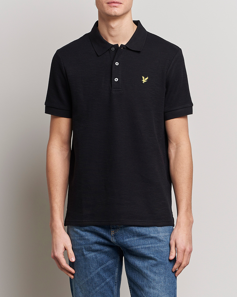 Uomini | Polo | Lyle & Scott | Cuffed Pique Polo Jet Black
