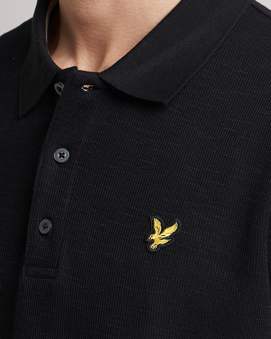 Uomini | Polo | Lyle & Scott | Cuffed Pique Polo Jet Black