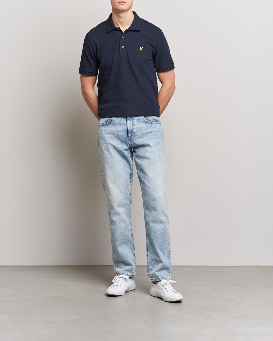 Uomini | Polo | Lyle & Scott | Milano Trim Pique Polo Dark Navy