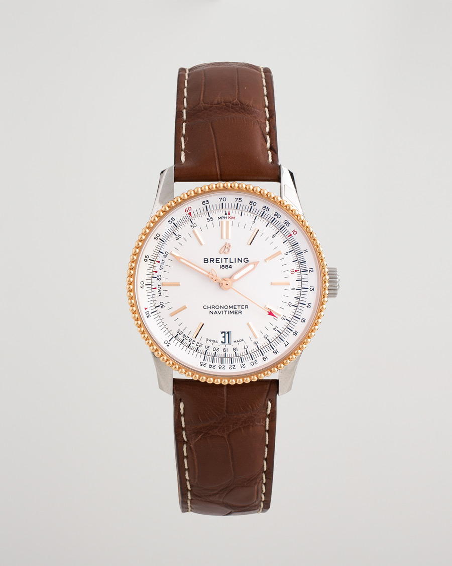 Uomini | Pre-Owned & Vintage Watches | Breitling Pre-Owned | Navitimer38 U17325211G1P1 Steel White