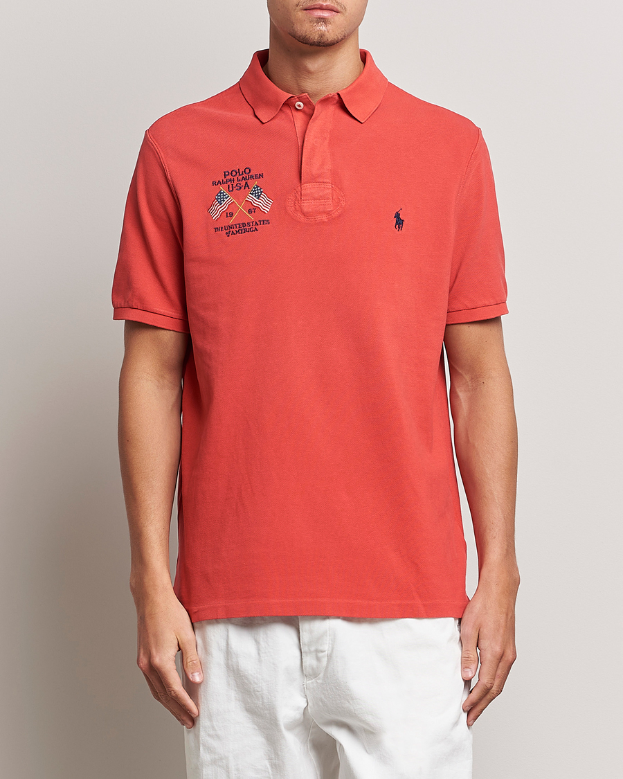 Uomini | Polo | Polo Ralph Lauren | Classic Fit Flag Polo Evening Post Red