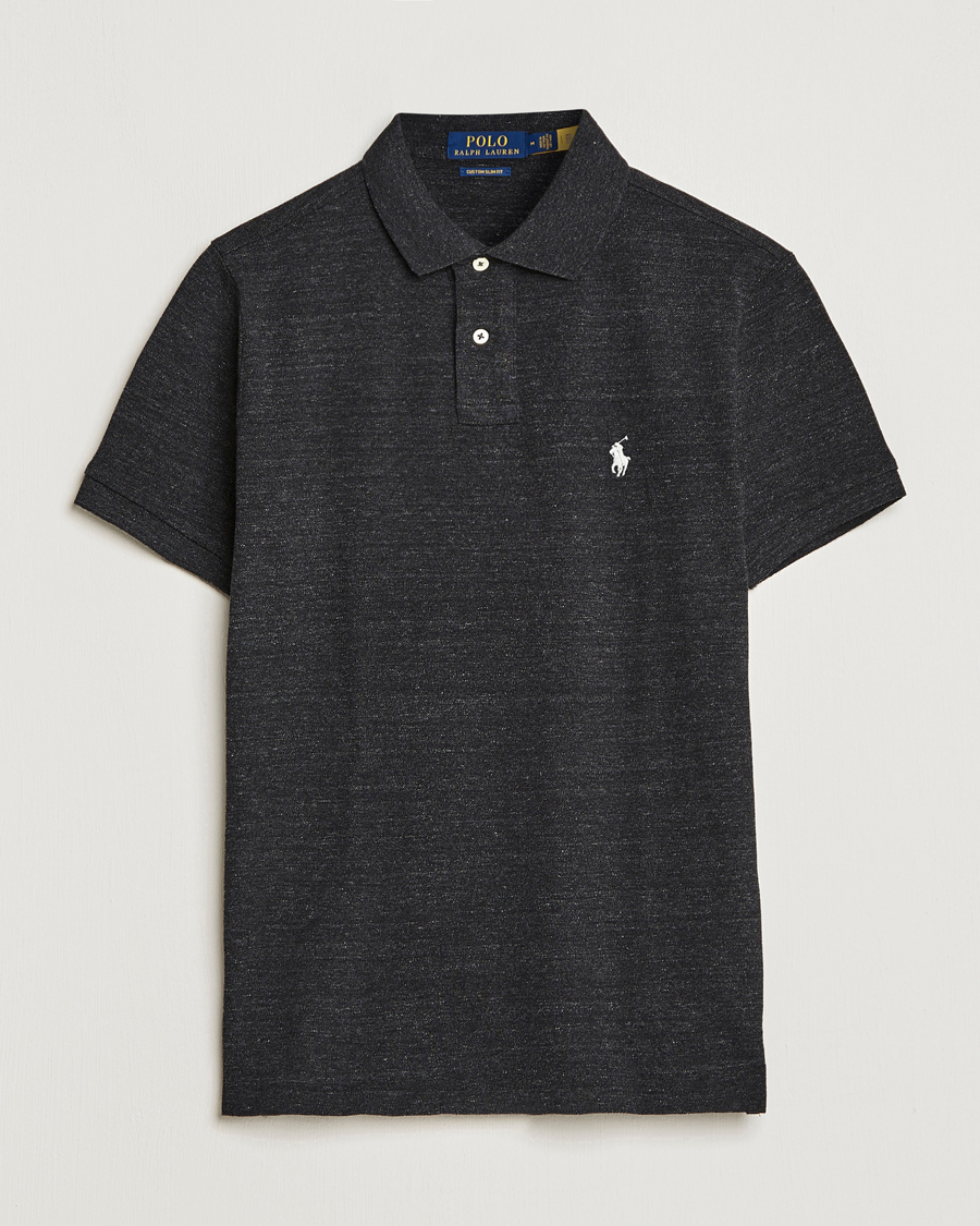 Uomini | Polo | Polo Ralph Lauren | Custom Slim Fit Polo Black Marl Heather