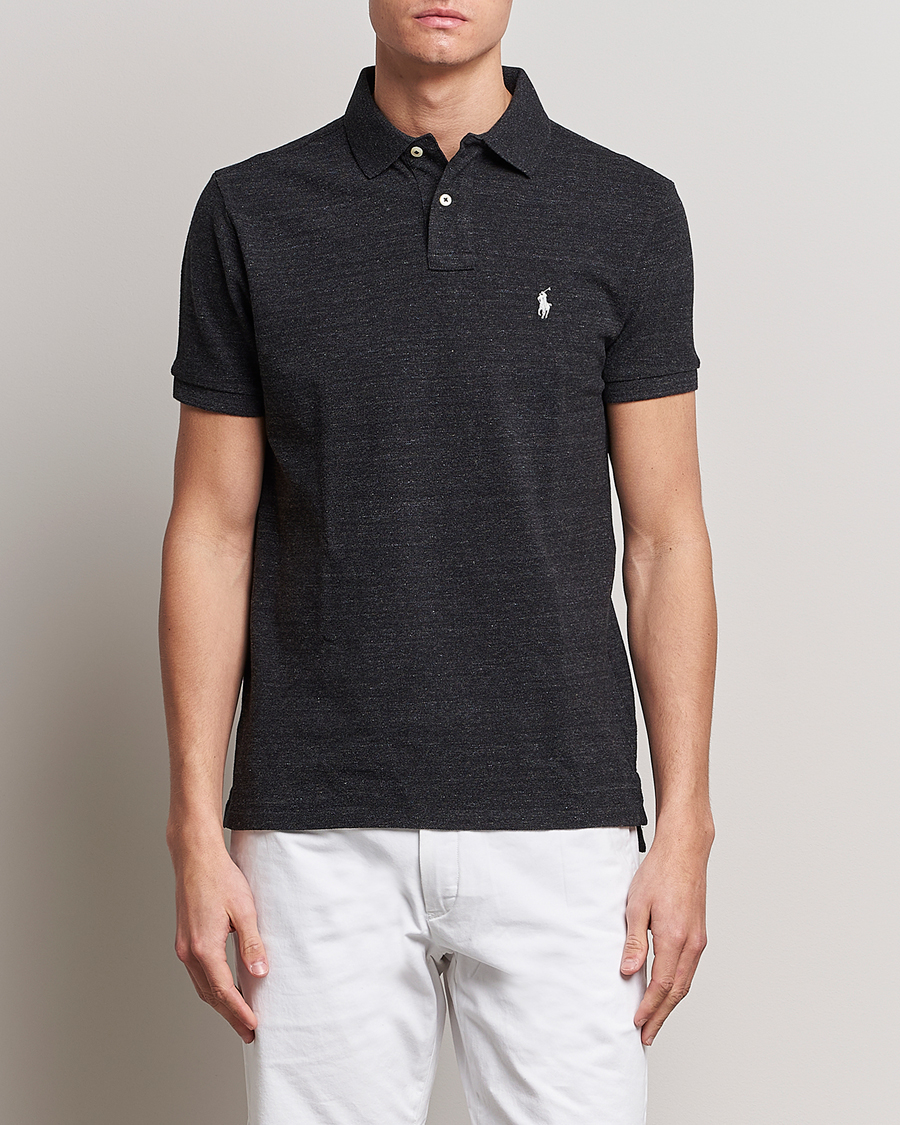 Uomini | Polo | Polo Ralph Lauren | Custom Slim Fit Polo Black Marl Heather