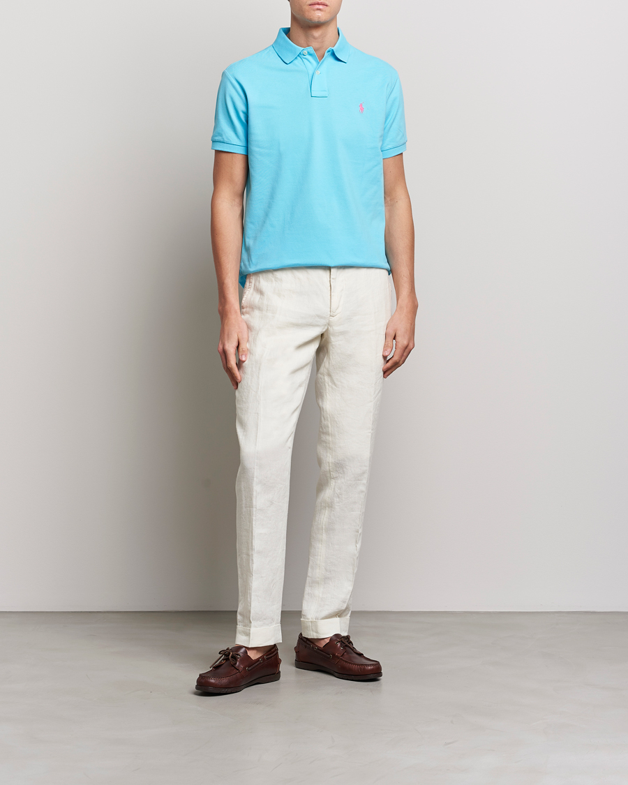 Uomini | Polo | Polo Ralph Lauren | Custom Slim Fit Polo Turquoise Nova