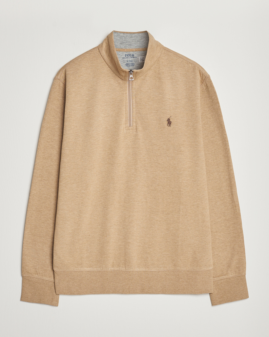 Uomini | Maglieria | Polo Ralph Lauren | Tech Double Knit Half Zip Luxury Tan Heather