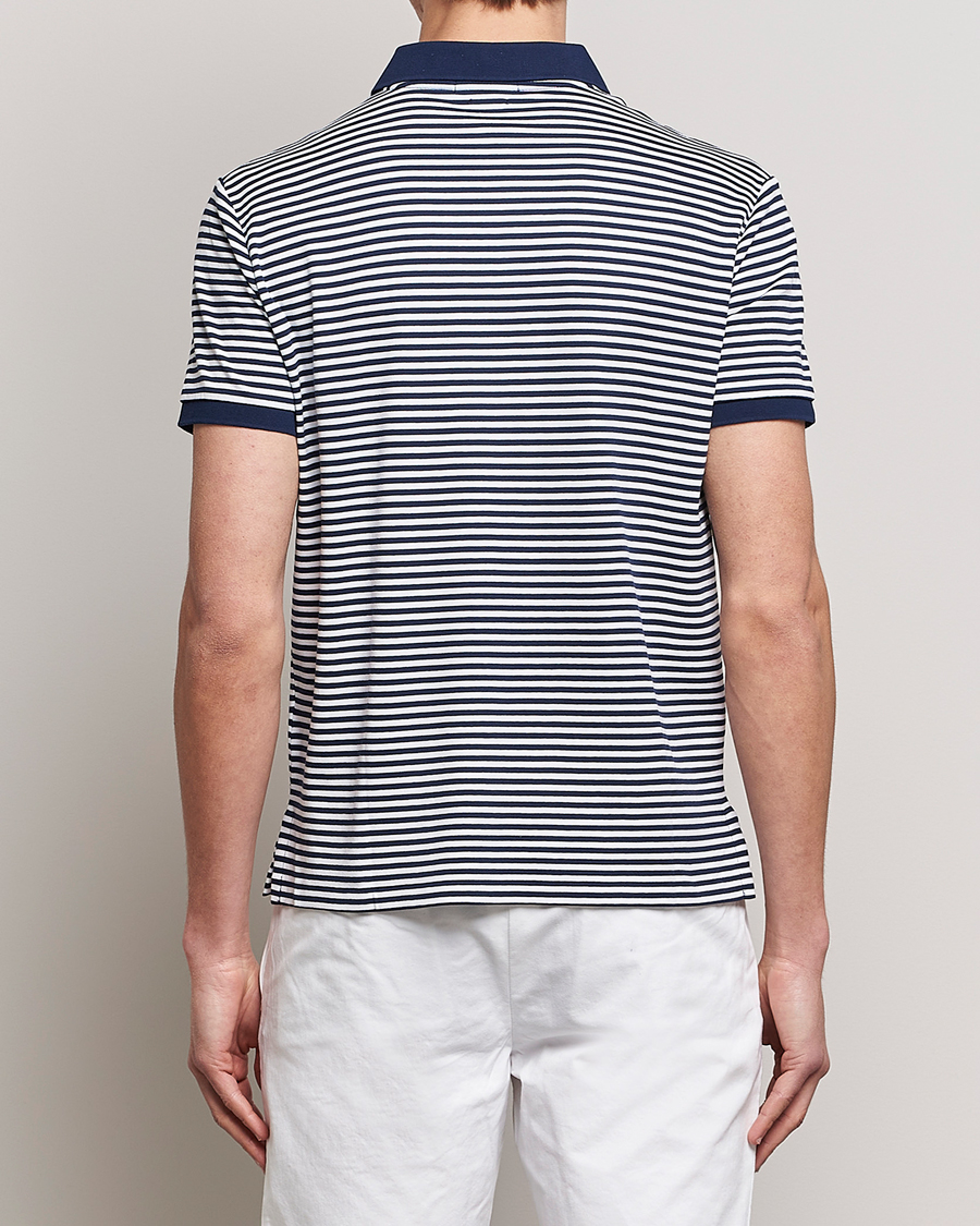Uomini | Polo | Polo Ralph Lauren | Luxury Pima Cotton Striped Polo French Navy/White