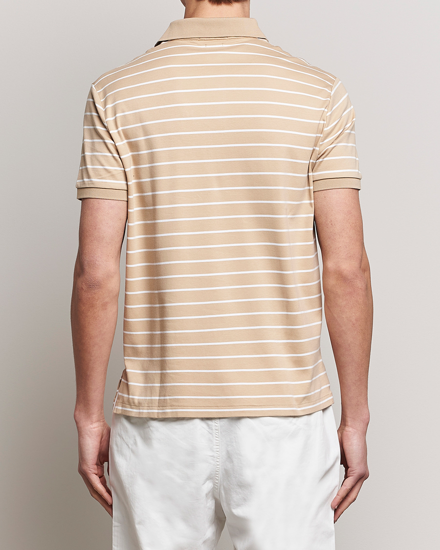 Uomini | Polo | Polo Ralph Lauren | Luxury Pima Cotton Striped Polo Sand Dune/White