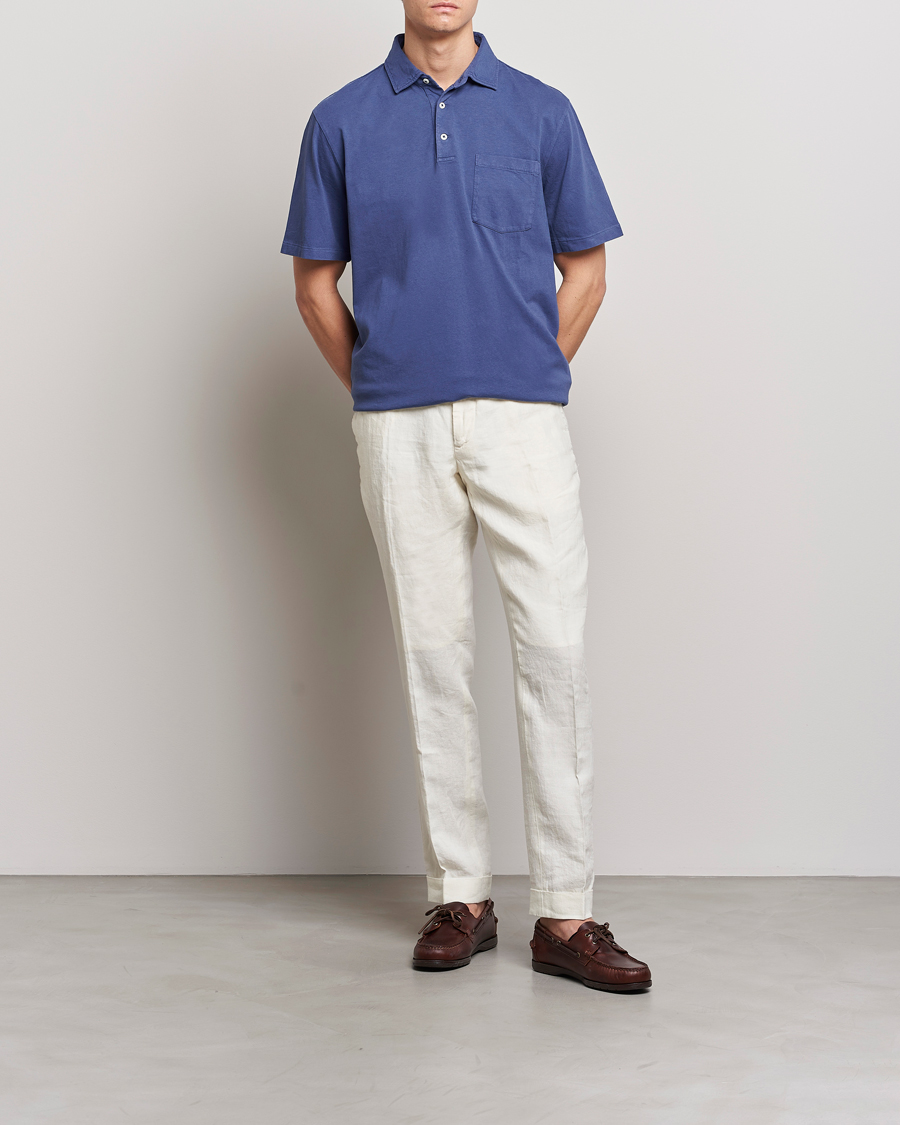 Uomini | Polo | Polo Ralph Lauren | Cotton/Linen Polo Boathouse Navy