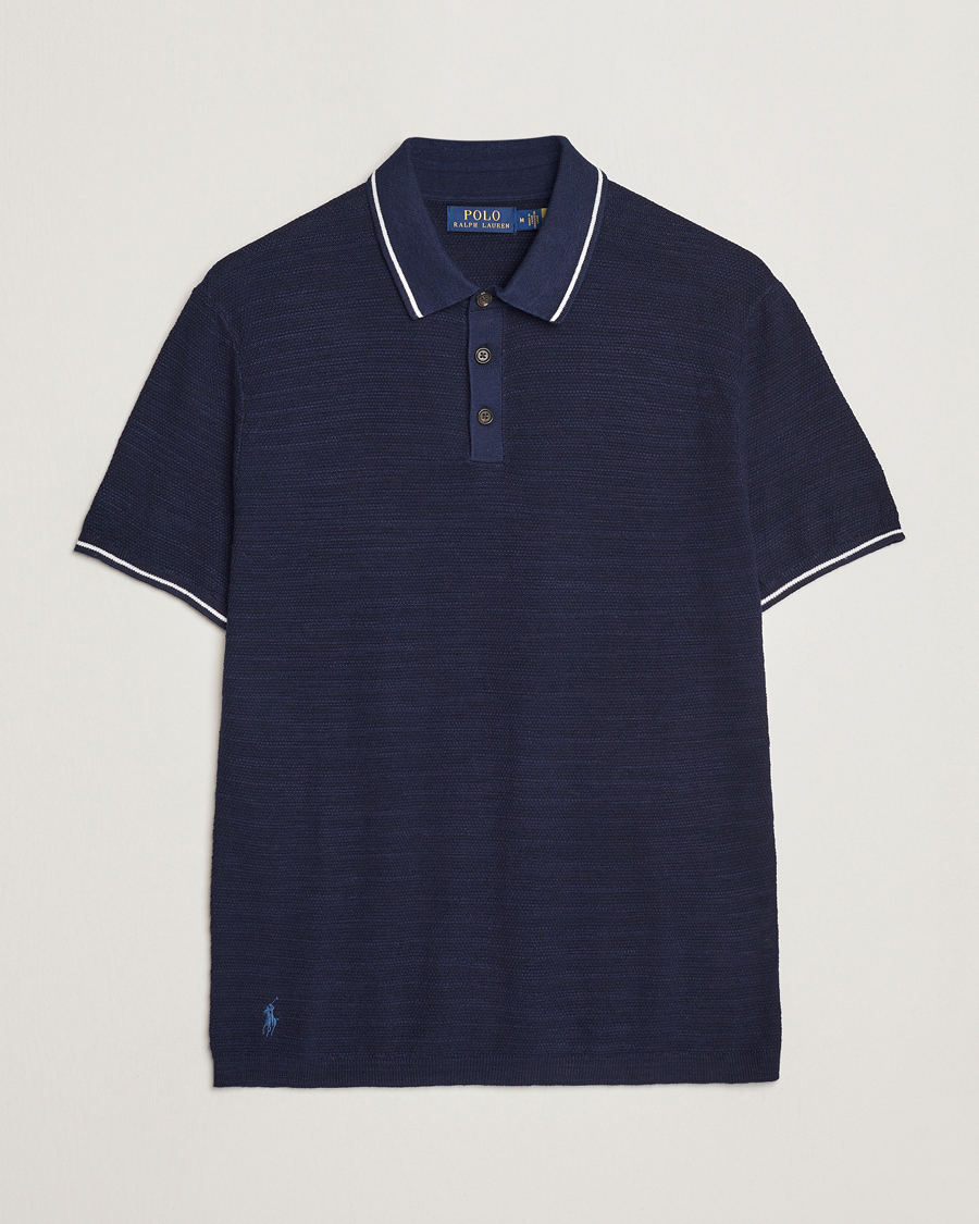 Uomini | Polo | Polo Ralph Lauren | Cotton/Linen Textured Polo Bright Navy