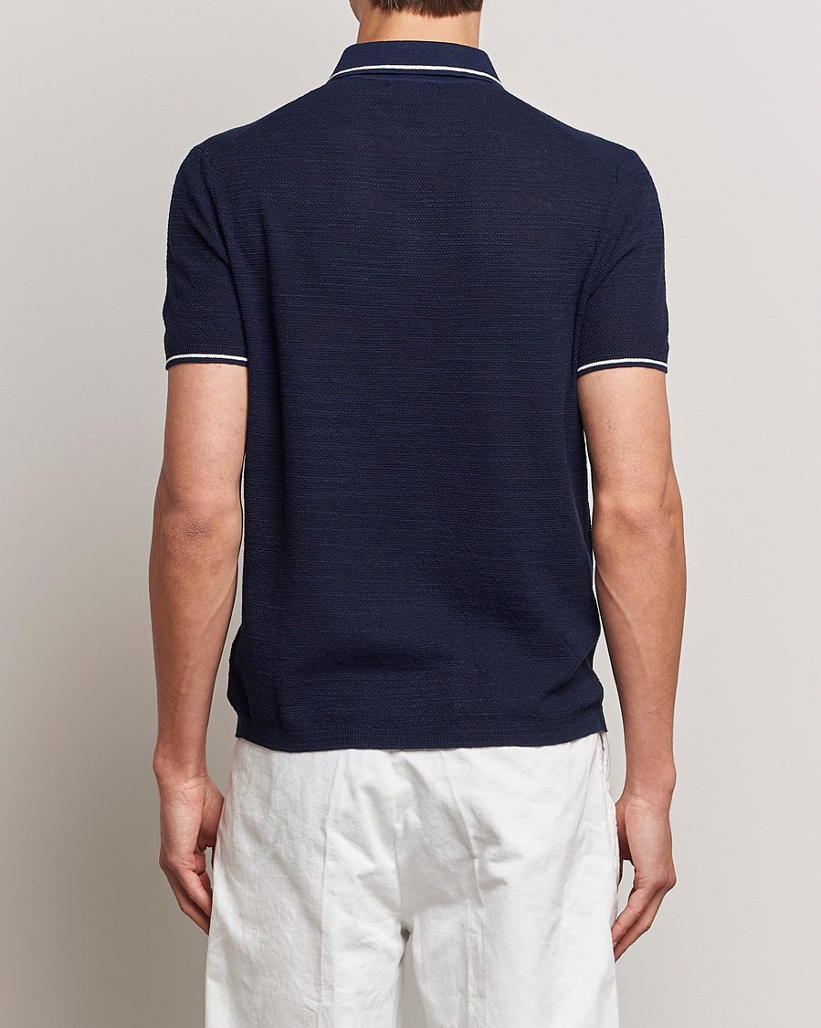 Uomini | Polo | Polo Ralph Lauren | Cotton/Linen Textured Polo Bright Navy