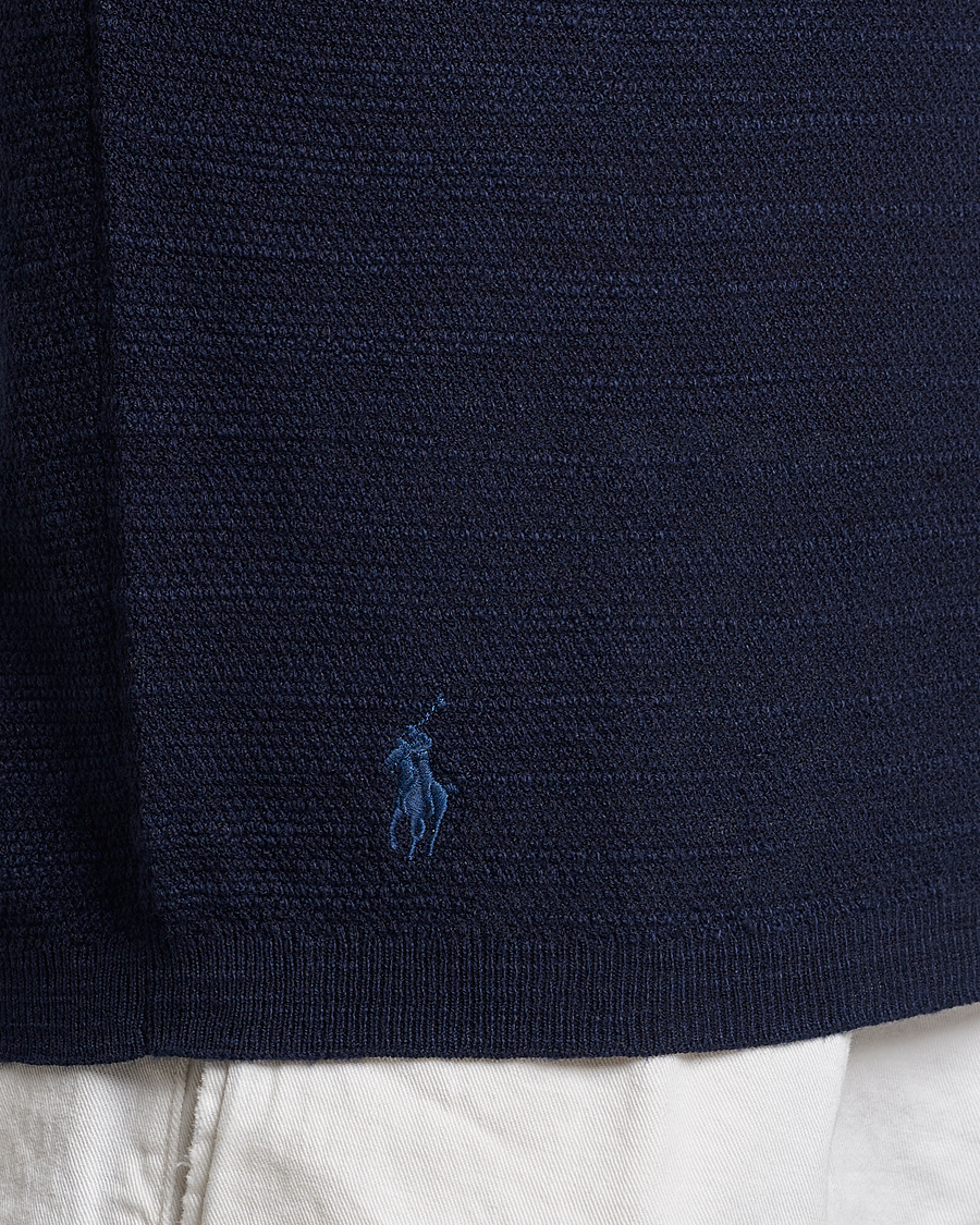 Uomini | Polo | Polo Ralph Lauren | Cotton/Linen Textured Polo Bright Navy