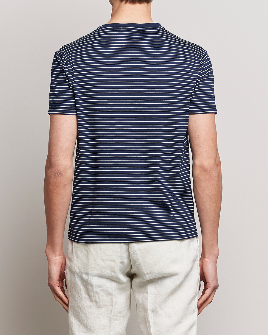 Uomini | T-shirt | Polo Ralph Lauren | Luxury Pima Cotton Striped T-shirt Navy/White