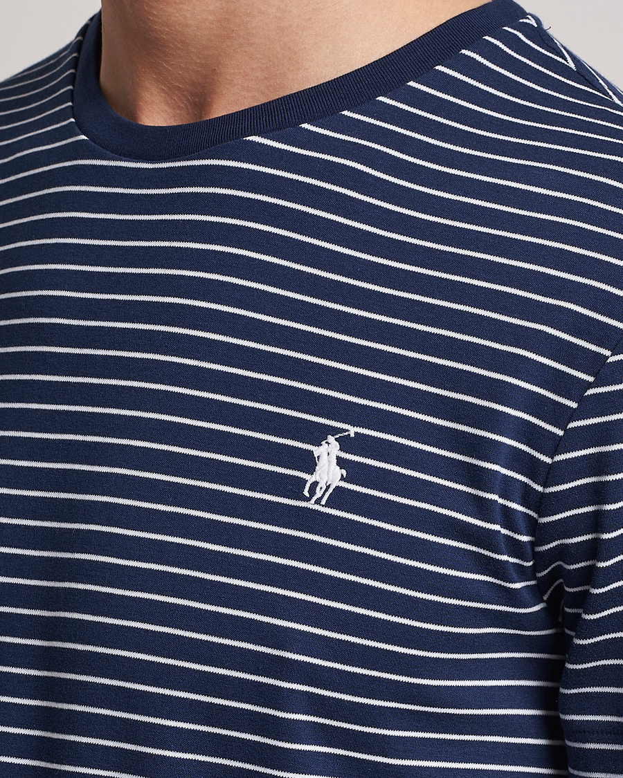 Uomini | T-shirt | Polo Ralph Lauren | Luxury Pima Cotton Striped T-shirt Navy/White