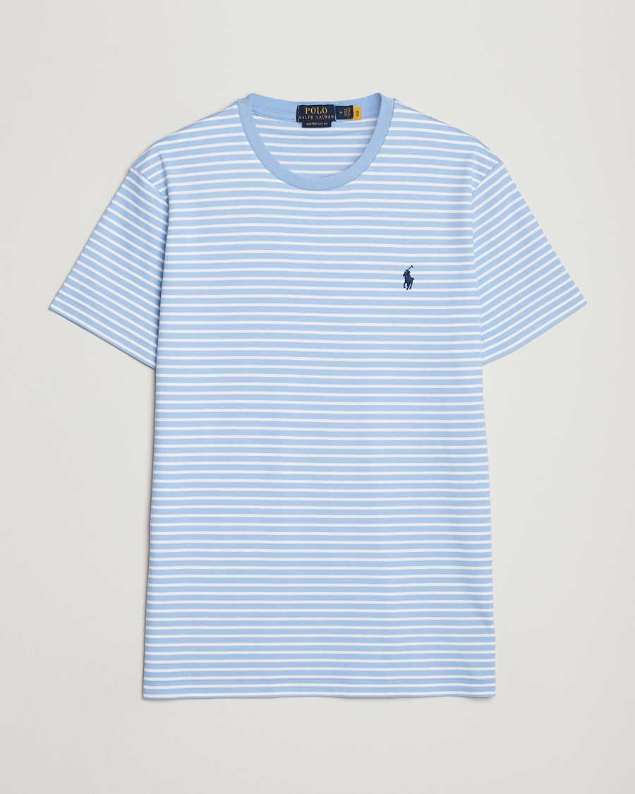 Uomini | T-shirt | Polo Ralph Lauren | Luxury Pima Cotton Striped T-shirt Blue/White