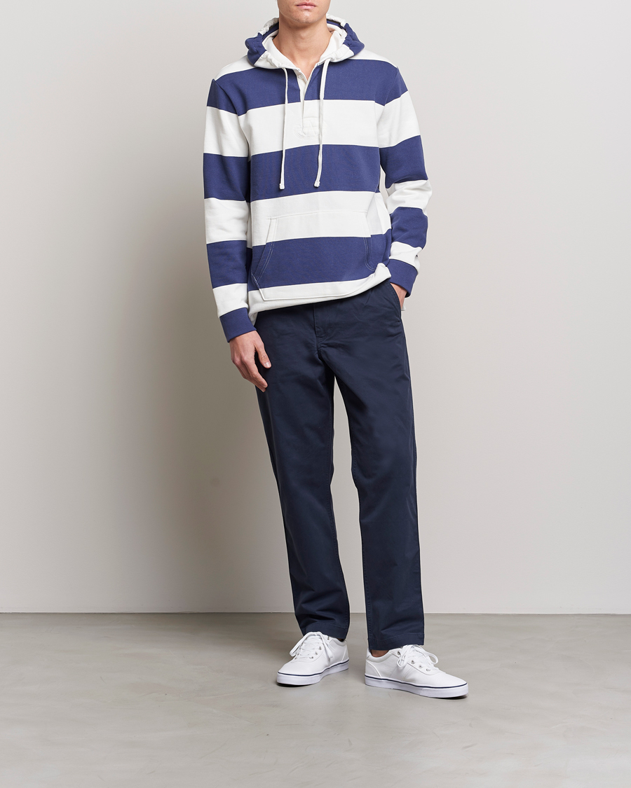 Uomini | Maglieria | Polo Ralph Lauren | Jersey Blockstriped Hoodie Boat Navy/White